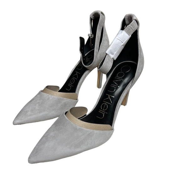 NWT Calvin Klein Grey Suede Pumps 9.5 - Picture 2 of 6